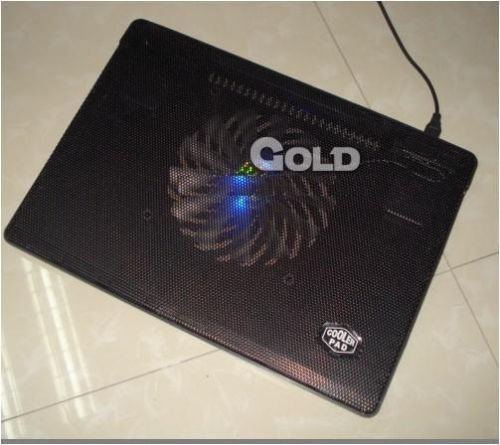   COOLING PAD X300 Wholesale - High Quality Laptop Cooling Pad L-200 2 USB Ports one big Fan with Led Light Metal + Plastic Material