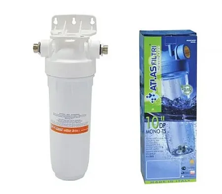ΜΟΝΟ ΦΙΛΤΡΟ ΝΕΡΟΥ ATLAS 10'' ΒΑΡΕΩΣ ΤΥΠΟΥ ΜΟΝΑΔΑ ATLAS FILTRI DP MONO-TS SENIOR PLUS 39 1/2'' MFO SX AS  3 τεμάχια: κεφαλή, ρακόρ, γυάλα