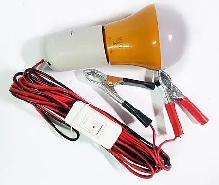 Λάμπα LED 5W Με Διακόπτη Λειτουργίας που Συνδέεται σε Μπαταρία Αυτοκινήτου HB11SET/B - Ιδανικό για Camping - Μπαλαντέζα αυτοκινήτου λάμπα led με καλώδιο 4 m και κροκοδειλάκια για τους πόλους μπαταρίας 12V