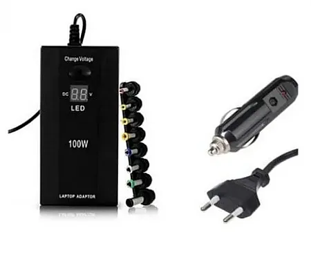 OEM Universal Τροφοδοτικό - φορτιστής laptop universal 100 watt αυτοκινήτου και σπιτιού με ψηφιακή ένδειξη τάσης και θύρα usb