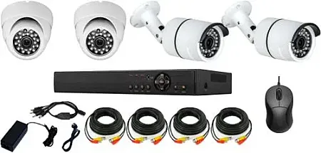 Διαδικτυακό καταγραφικό DVR 4 καμερών και TRIPLEX προσφορά με 4 κάμερες dome mini ενσύρματες με ήχο και 1TB SATA σκληρό δίσκο πλήρως προγραμματιζόμενο