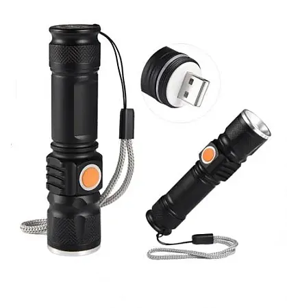MINI-ZOOM CREE T6 USB ΕΠΑΝΑΦΟΡΤΙΖΟΜΕΝΟΣ ΦΑΚΟΣ X-BALOG BL-515