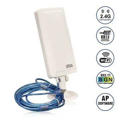 Outdoor Long Range USB 150Mbps Wireless Wifi Adapter Receiver Antenna 5m Cable - Εξωτερική ισχυρή κεραία WiFi usb αδιάβροχη για δωρεάν internet με 5 μέτρα καλώδιο πάρτε σήμα έως 1000m μακριά - Wi-Fi Hot Spot Internet