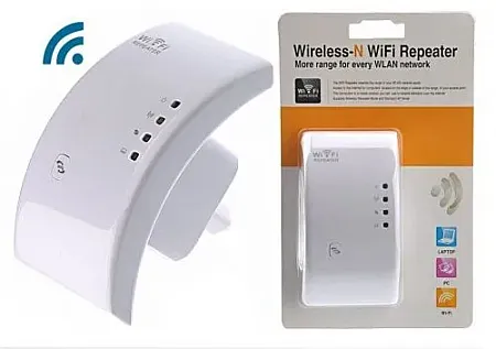 Ασύρματος Ενισχυτής WiFi Booster πρίζας με Port Ethernet - Wireless-N Wifi Repeater 802.11N/B/G Network Router Range Expander 300M 2dBi Antennas