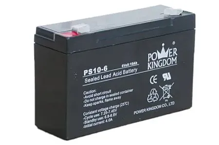 POWER KINGDOM PS10-6 Επαναφορτιζόμενη μπαταρία μολύβδου 6V, 10Ah, 151x50x94mm, 1.58kg