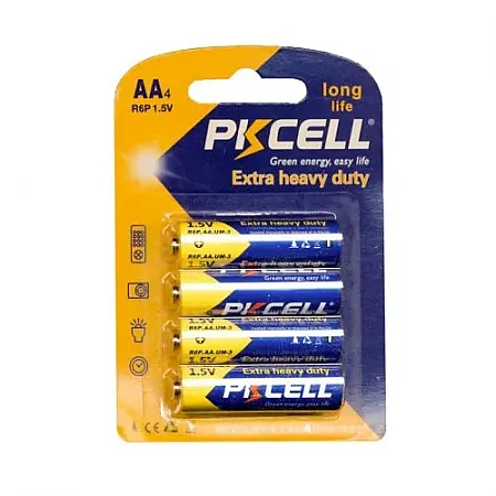 4 τεμ Ενισχυμένες Μπαταρίες AA PKCELL Extra Heavy Duty AA-R6P