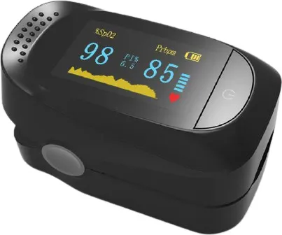 Pulse Oximeter Oro Pulse Black Παλμικό οξύμετρο δαχτύλου που μετράει τα επίπεδα κορεσμού του οξυγόνου στο αίμα (SpO2) και τους καρδιακού παλμούς