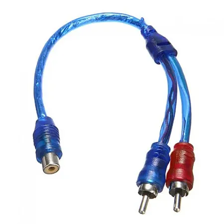 Stereo Splitter Ήχου 1RCA Θηλυκό προς 2RCA Αρσενικό (30cm)
