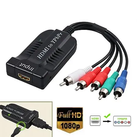 Μετατροπέας HDMI to 1080P Component Video YPbPr (Male) 5RCA RGB Converter Adapter + R/L Audio