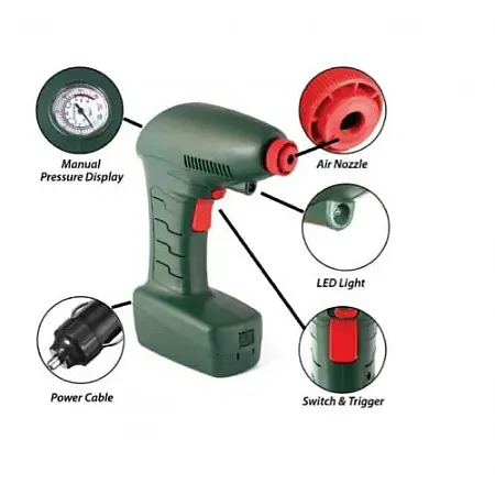 Τρόμπα Αυτοκινήτου με Καλώδιο Αναπτήρα 12V Portable Air Compressor