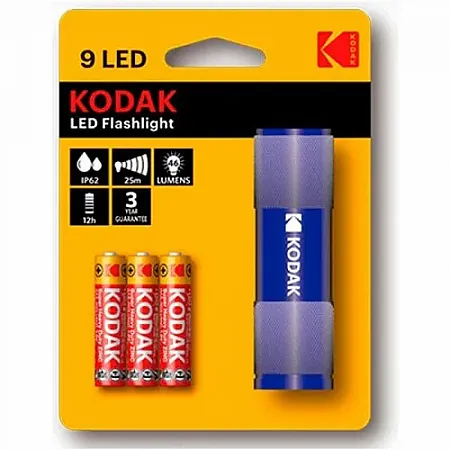 Αδιάβροχος IP62 Kodak Φακός LED με Μέγιστη Φωτεινότητα 46lm 9 Flashlight Μπλε