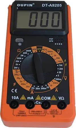 Oupin DT-A9205 Ψηφιακό Πολύμετρο με Μέτρηση AC / DC / Αντίστασης