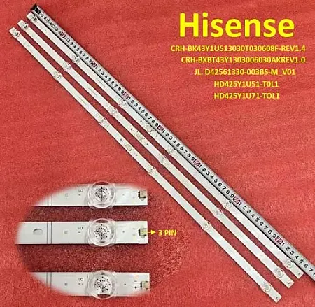 HISENSE H43A6BG SET 3PCS LED BAR