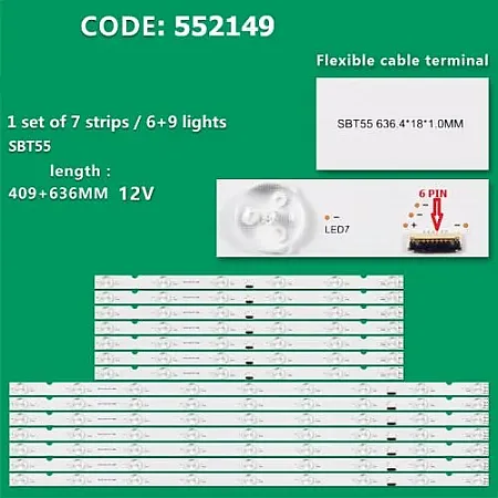 SONY KD-55X9000E SET 14 PCS LED BAR YD7S550DND01S