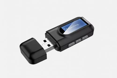 USB Bluetooth Audio Transmitter Receiver AUX Jack LCD Wireless Music Adapter