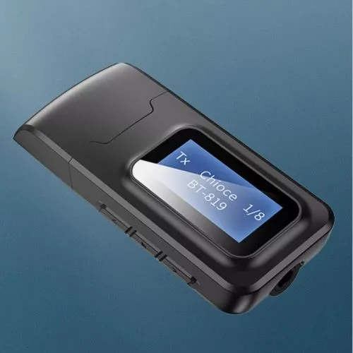 USB Bluetooth Audio Transmitter Receiver AUX Jack LCD Wireless Music Adapter