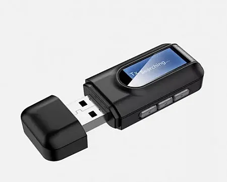OEM 2-in-1 Ασύρματη Μετάδοση USB Bluetooth Audio Transmitter Receiver AUX Jack LCD Wireless Music Adapter