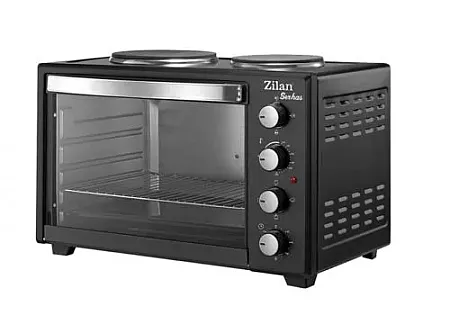 Ηλεκτρικός Φούρνος ZILAN ZLN2935 45L με 2 Εστίες και Διπλό Τζάμι