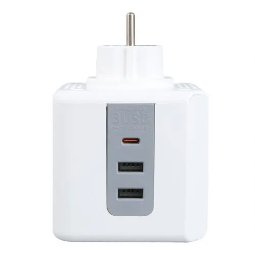 Πολύπριζο 3 Θέσεων με 3 USB VEA VE-23089