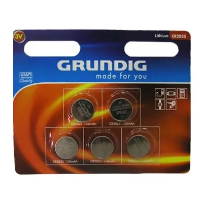 Lithium Button Cells Grundig CR2025 3V 150mAh 5 τεμ.