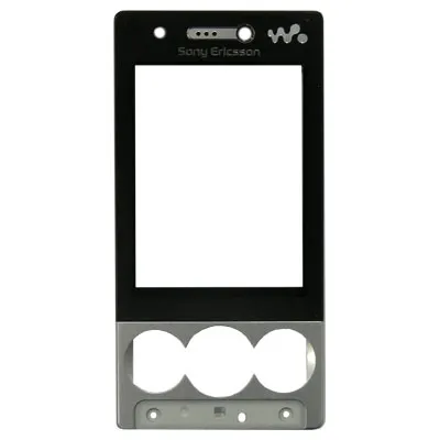 Γνήσια Μπροστινή Πρόσοψη Sony Ericsson W705 Μαύρο-Ασημί με Τζαμάκι Οθόνης